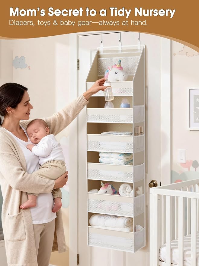 Over the Door Organizer, 6-Shelf Closet Hanging Storage - Image 3