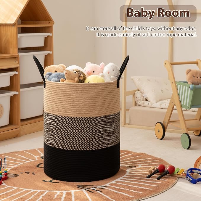 OIAHOMY 100L Nursery Hamper Laundry Basket Laundry Hamper Yellow/Black - Image 3