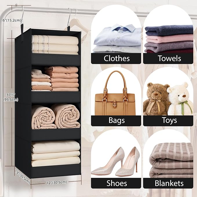 GRANNY SAYS 4-Shelf Hanging Organizer, Wall Mount, No-Sag Support, Keeps - Image 5