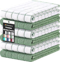 Homaxy Large Premium Cotton Kitchen Towels 16"x 28", 6 Pack, Grass Green by Homaxy