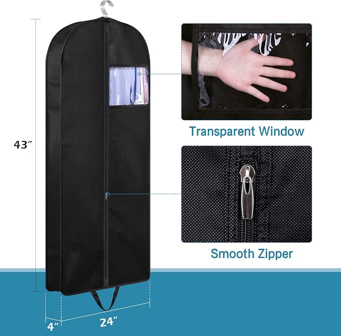 KIMBORA 43" Garment Bag for Travel, Gusseted Suit Bags for Men - Image 7