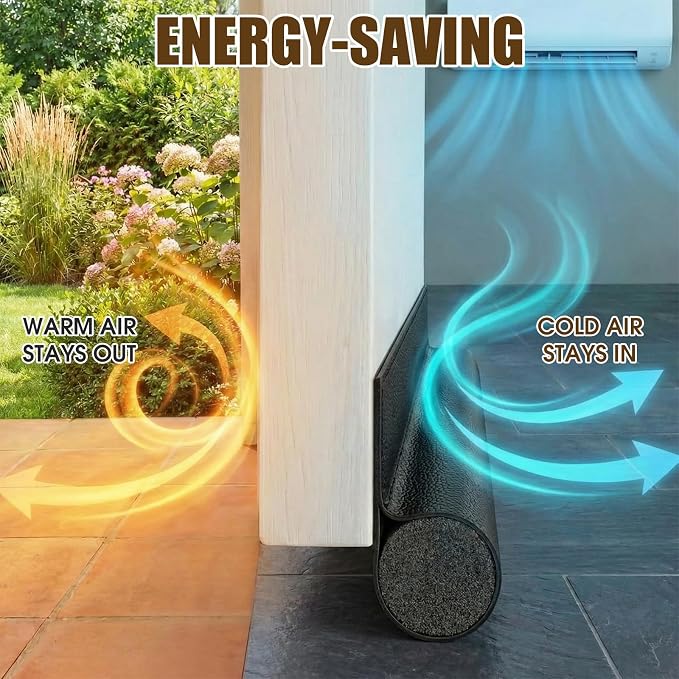4 Pack Door Draft Stopper 36.6" One-Side Adjustable Under Door Blocker Sweep - Image 6