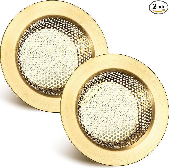 Retisee 2 Pcs Kitchen Sink Drain Strainer 4.4 Inch, Brushed Gold by Retisee