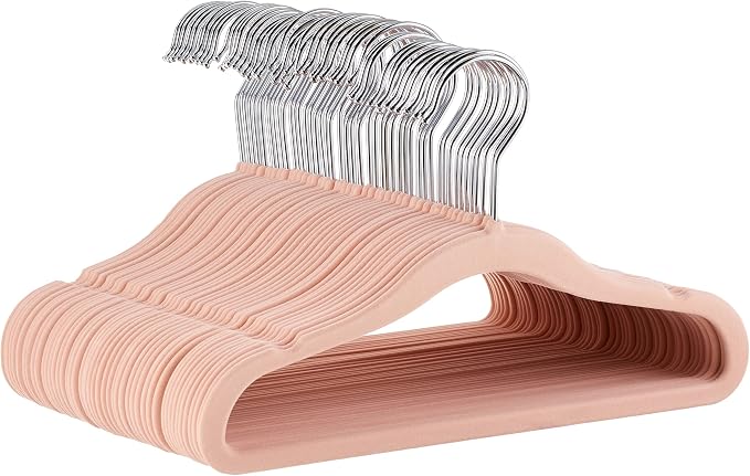 Amazon Basics Kids Space Saving Velvet Non-Slip Clothes Hangers by AmazonBasics