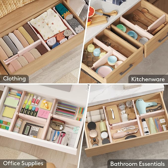Lifewit 4" High Upgrade Drawer Divider, Adjustable Drawer Organizer Clothes | 6 - Image 8