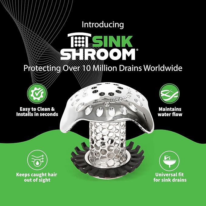 SinkShroom Ultra Revolutionary Bathroom Sink Drain Protector, Stainless Steel - Image 2