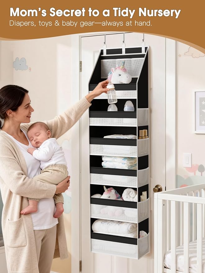 2 Pack Over the Door Organizer, Heavy-Duty 6-Shelf Hanging Storage - Image 4