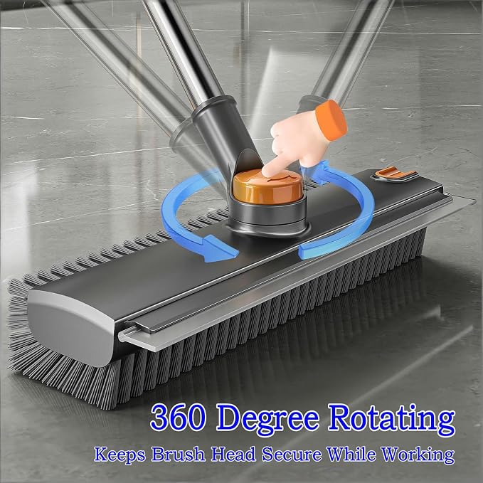 Floor Scrub Brush with Squeegee Long Handle 3 in 1 tub Brush 52'' 2026 Upgraded - Image 2