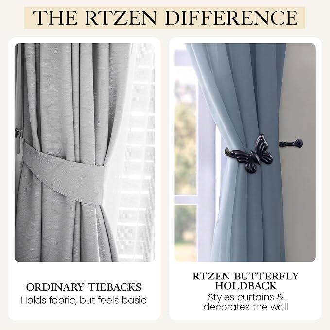 RTZEN Metal Curtain Tiebacks, Drapery Holders - Image 7