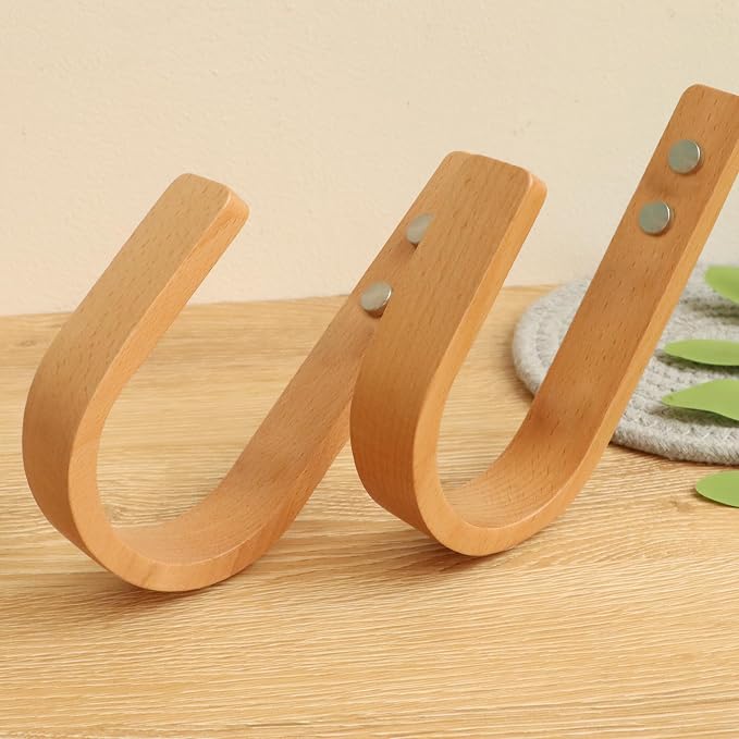 2 Pack Curtain Tiebacks Natural Wood Curtain Holdbacks, Wood | Curtain Holder - Image 3