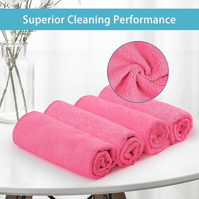 HOMEXCEL 8PK Microfiber Cleaning Cloth, Cleaning Rags - Image 3