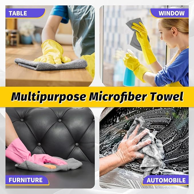 Microfiber Cleaning Cloth, 200 Pack Grey Cleaning Rags Microfiber Towel Bulk - Image 6