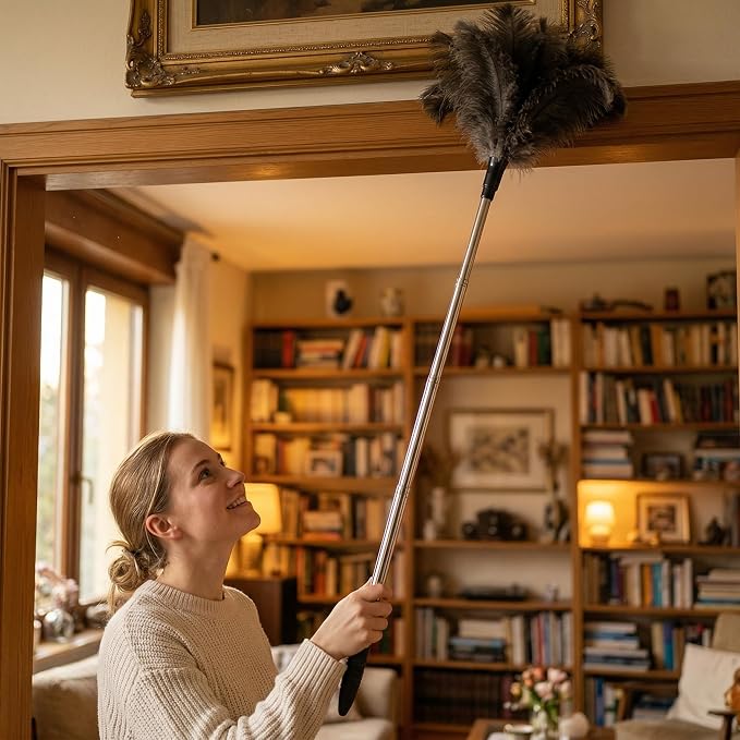 Extendable Ostrich Feather Duster, 26-79 in, - Image 6