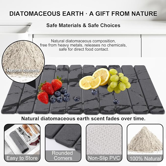 3 PCS Large Stone Dish Drying Mat - Image 4