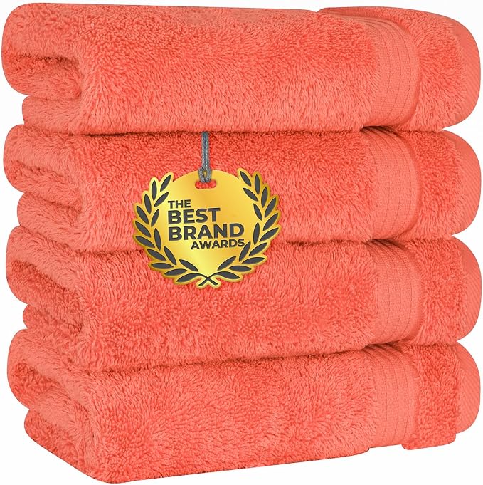 Cotton Paradise Hand Towels for Bathroom, 100% Cotton Turkish 4 Piece Hand by UNITEDHOMETEXTILE