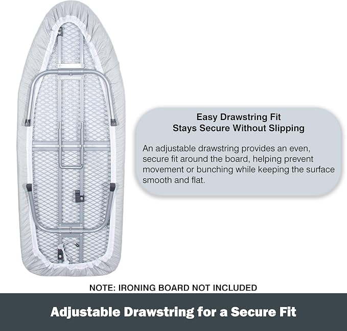 Small Ironing Board Cover and Pad 12.5”x30”, Silicone Coated Scorch Resistant - Image 2