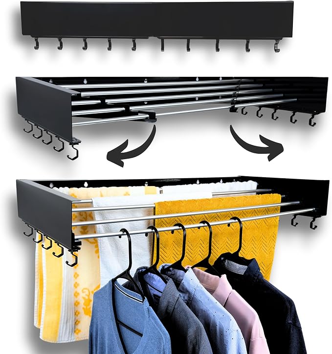 Foldable Wall Mounted Drying Rack by Zetez