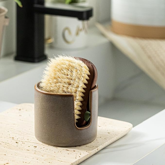 Zoeeker Ceramic Sponge Holder for Kitchen Sink, Dish Sponge Caddy Scrubby Caddy - Image 5