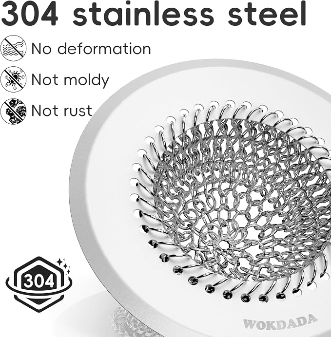 Hair Trap for Shower Drain, 4.4" Anti-Clog Tub Drain Cover, Anti-Clog Mesh - Image 3