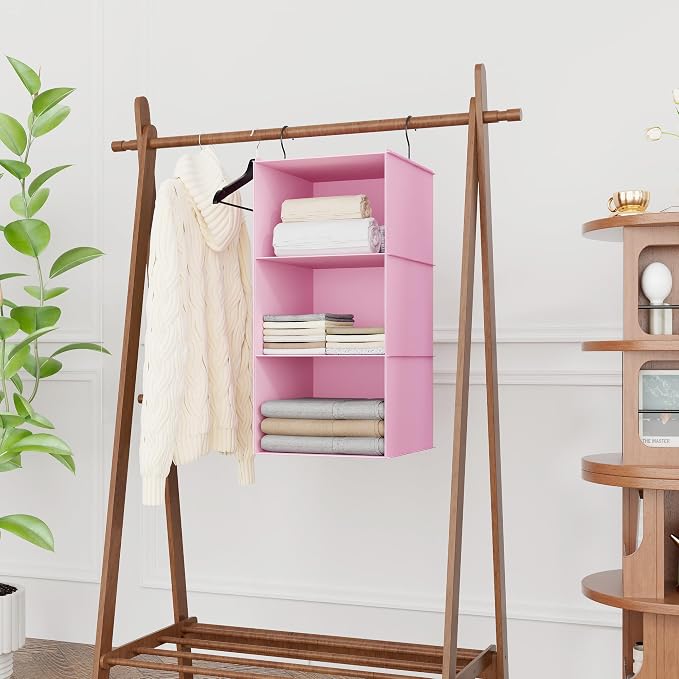 Hanging Closet Organizer 3-Shelf, Oxford Fabric Wardrobe Storage, shoes & - Image 2