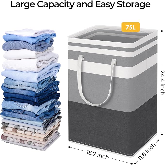 HomeHacks 2 Pack Laundry Baskets, Laundry Hampers Bags | Waterproof, - Image 4