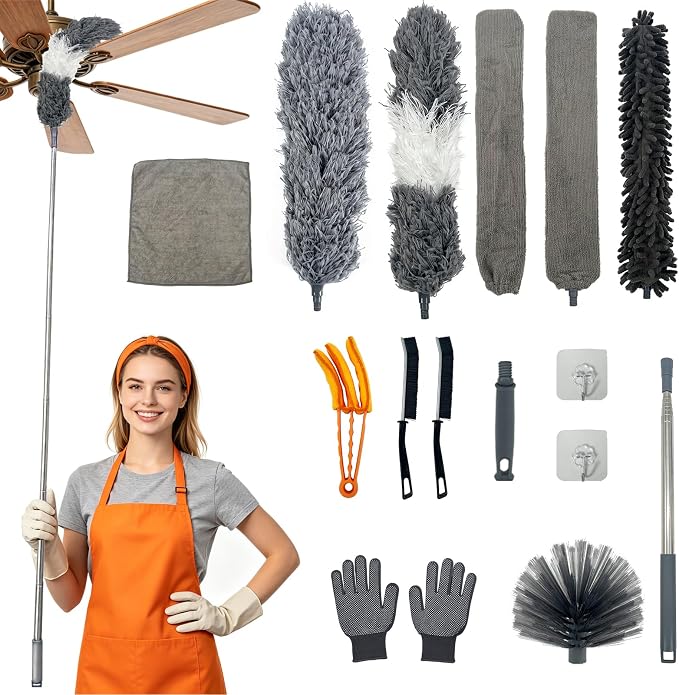 15 PCS Feather Dusters for Cleaning, Microfiber Duster by Unknown