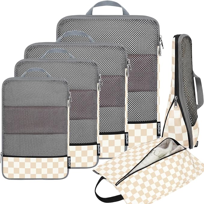 BAGAIL 4 Set/6 Set/8 Set Compression Packing Cubes Travel Accessories by BAGAIL