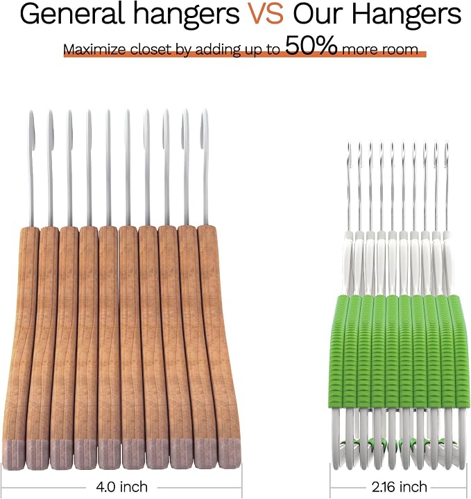 20 Pack Heavy Duty Plastic Hangers, Non Slip Clothes Hangers - Image 7