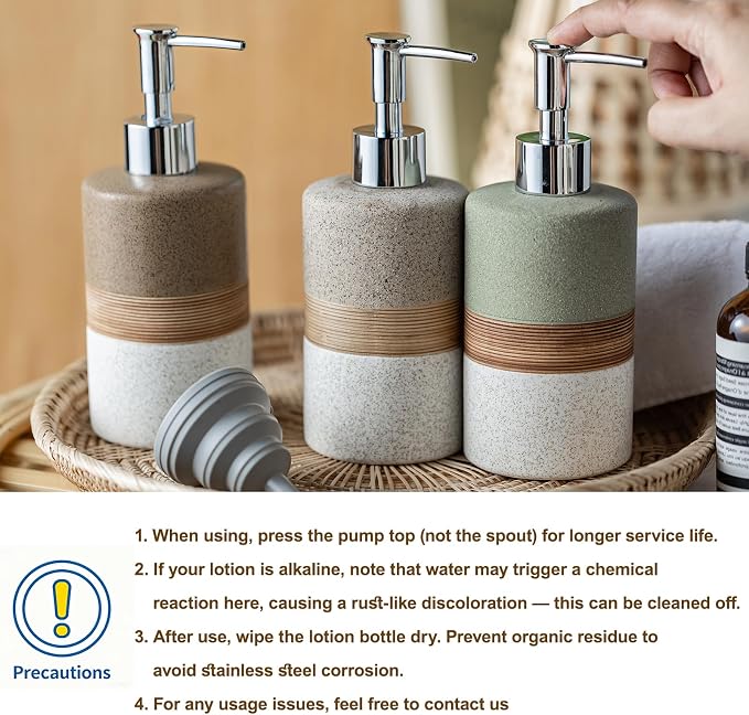 Ceramic Kitchen Dish Soap Dispenser Set - Image 7