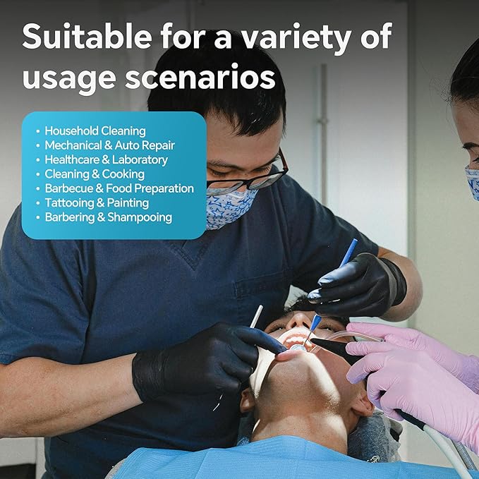 HEAVY DUTY 6 Mil Nitrile Black Gloves Disposable Latex Free Rubber Cooking Cleaning Food Prep Tattoo Gloves 1000PCs