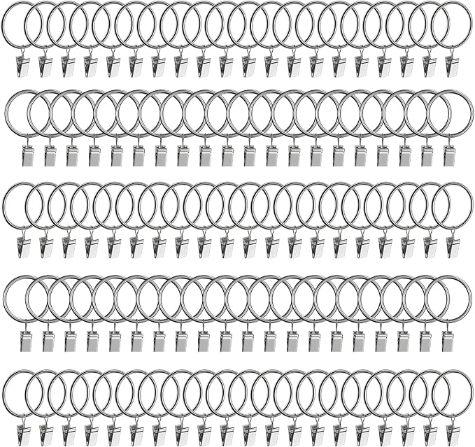 Lansian 100 Pack Curtain Rings by Lansian