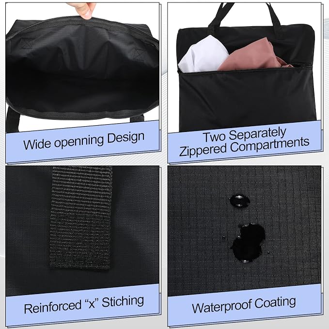 Oudain 2 Pcs Travel Laundry Bags Waterproof Dirty Clothes Bag - Image 2