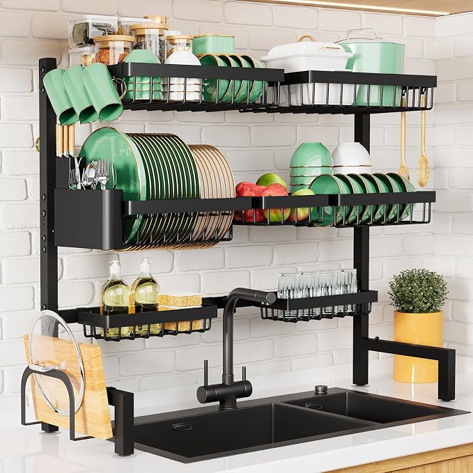 Kitsure Adjustable Over The Sink Dish Drying Rack, 31.5" -39.4" x 30.3" | Sink by Kitsure