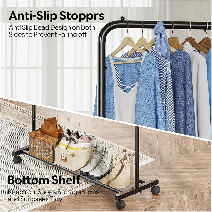 Simple Trending Clothing Rack, Portable Garment Rack, Clothes Rack, Bottom Shelf - Image 5