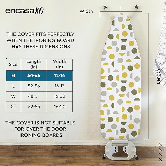 Encasa XO Ironing Board Cover and Pad, Thick Felt 42"x14" - Image 2