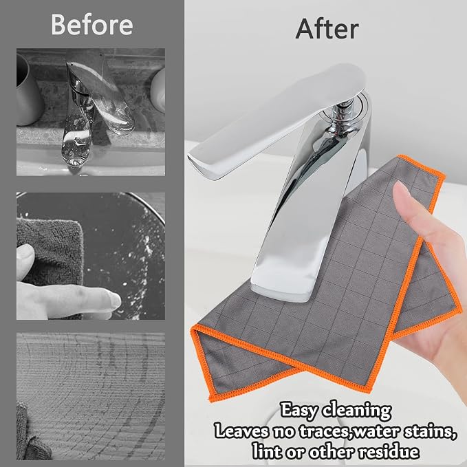 XANGNIER Microfiber Glass Cleaning Cloths, Lint Freel, 11.8"×11.8in, 3 Pack - Image 3