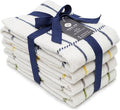 100% Cotton Terry Dish Towels, 4 Pack Checks, 16 x26 Inches, Super Soft and by Ecotribe