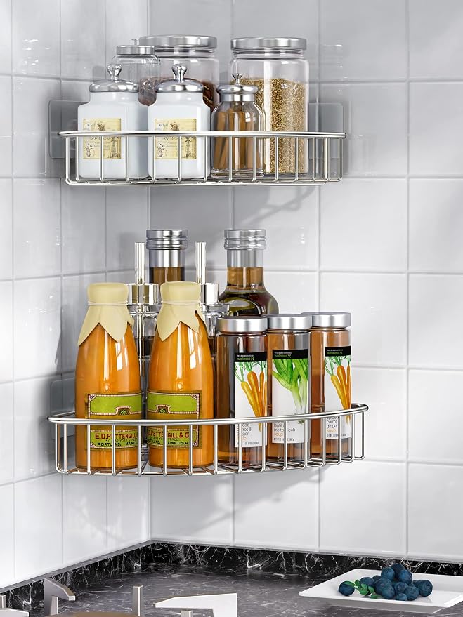 SMARTAKE 2-Pack Corner Shower Caddy, SUS304 Stainless Steel - Image 6