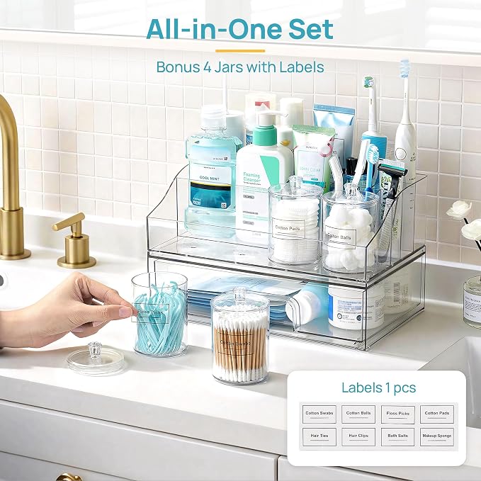 Vtopmart 6 PCS Bathroom Countertop Organizer Sets - Image 2
