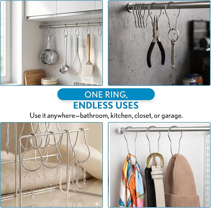 100 Pack Shower Curtain Hooks, 2.5" Metal Shower Curtain Rings, Made of Rust - Image 4