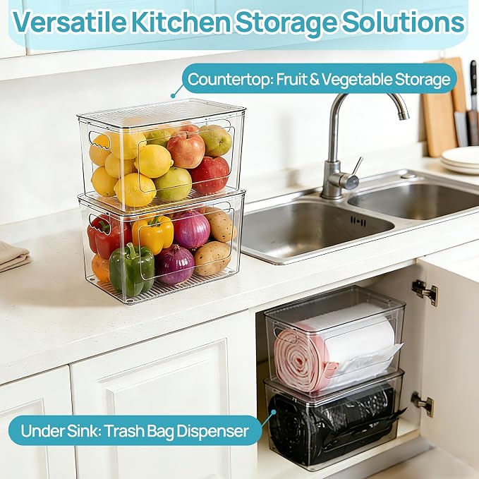 Vtopmart 1 Pack Clear Trash Bag Holder, Stackable Garbage Bag Dispenser | Trash - Image 4