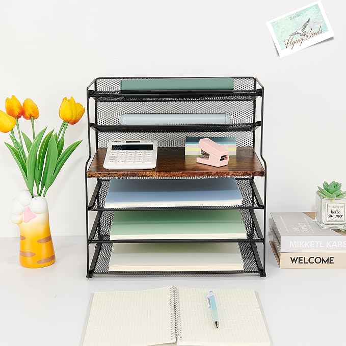 OPNICE Desk Organizer, 6-Tier Paper Organizer Letter Tray, Office Desk - Image 6