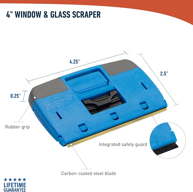 Unger Professional Compact 4” Window and Glass Scraper, Reversible Razor Blade - Image 6