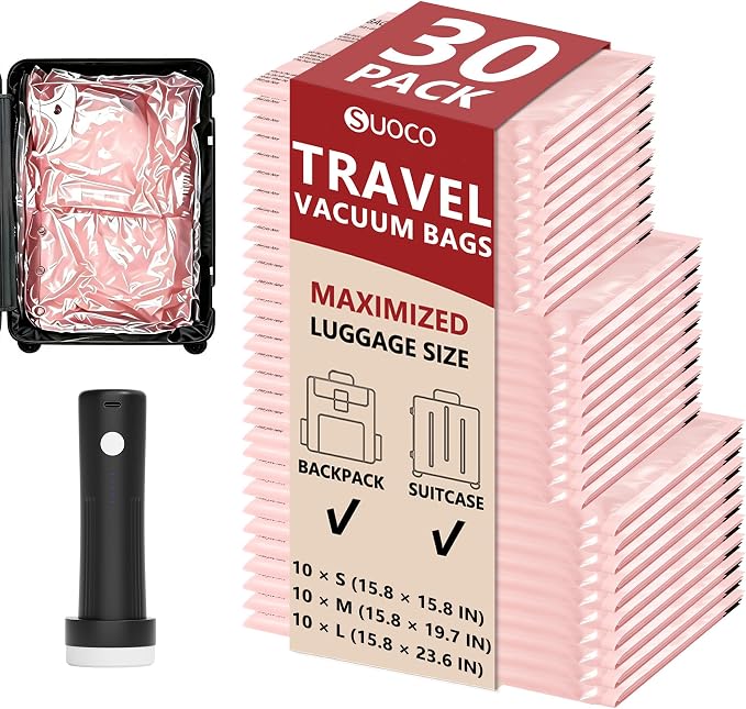 Travel Vacuum Bags for Clothing by SUOCO