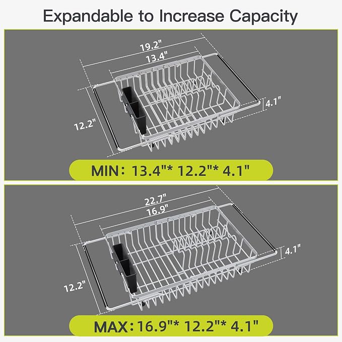 JASIWAY Expandable Dish Drying Rack Over the Sink - Image 4