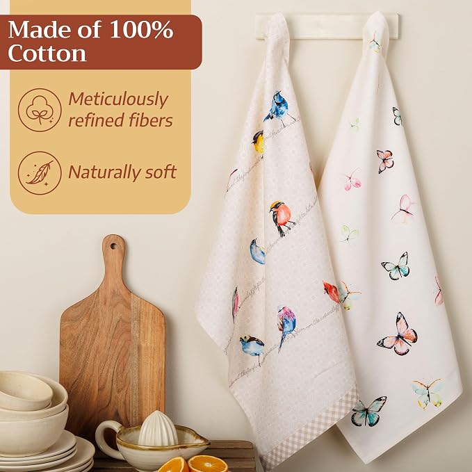 Maison d' Hermine Kitchen Towels Set of 6 Reusable 100% Cotton 27.50" x 20" - Image 4