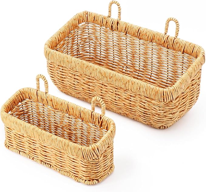 AceList Wall Hanging Basket, Boho Style Hand-Woven Hanging Storage Baskets by AceList