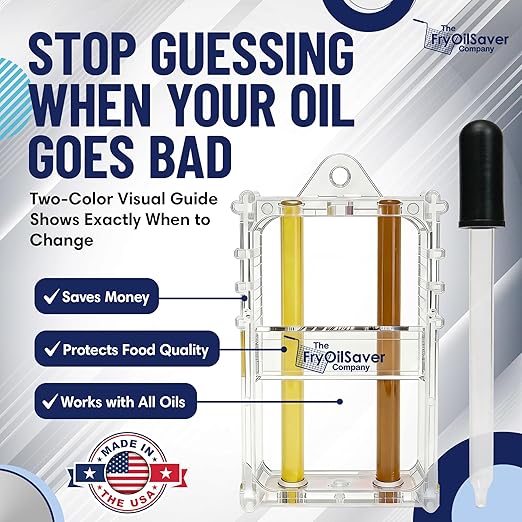 Fryer Oil Test Kit - Visual Two Color Analysis - Deep Fryer Oil Analysis Kit w/Eye Dropper - Monitor Frying Grease Quality for Kitchen, Restaurant, Food Truck - FC3017B FMP 538-1000 by FryOilSaver Co