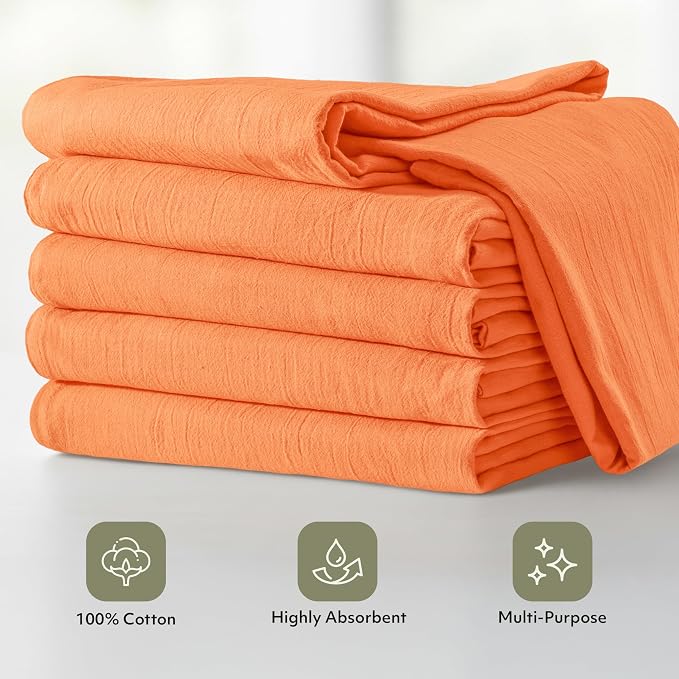 Utopia Kitchen Orange Flour Sack Towels 100% Cotton | Tea Towels - Image 4