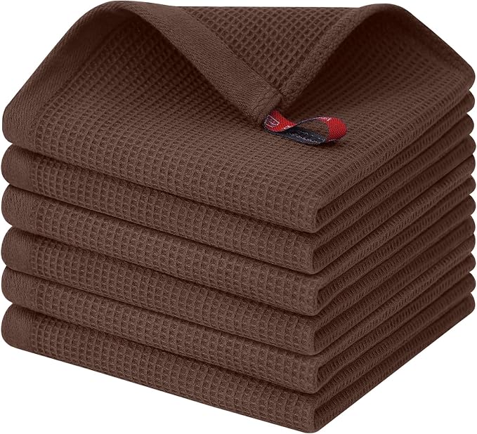 Homaxy 100% Cotton Waffle Weave Dish Cloths, 6 Pack by Homaxy